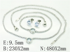 HY Wholesale Jewelry 316L Stainless Steel Earrings Necklace Jewelry Set-HY59S2443ISL