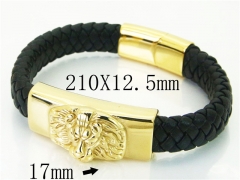 HY Wholesale Bracelets 316L Stainless Steel And Leather Jewelry Bracelets-HY23B0228HMD