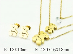 HY Wholesale Jewelry 316L Stainless Steel Earrings Necklace Jewelry Set-HY57S0131NF