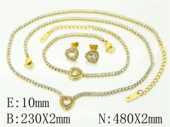 HY Wholesale Jewelry 316L Stainless Steel Earrings Necklace Jewelry Set-HY59S2427IIL