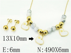 HY Wholesale Jewelry 316L Stainless Steel Earrings Necklace Jewelry Set-HY91S1409HJX