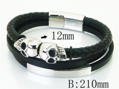 HY Wholesale Bracelets 316L Stainless Steel And Leather Jewelry Bracelets-HY23B0246HLE