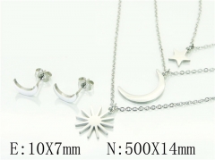 HY Wholesale Jewelry 316L Stainless Steel Earrings Necklace Jewelry Set-HY57S0112MX