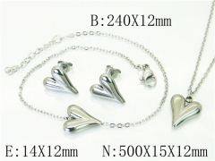 HY Wholesale Jewelry 316L Stainless Steel Earrings Necklace Jewelry Set-HY59S2395PS