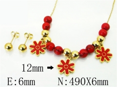 HY Wholesale Jewelry 316L Stainless Steel Earrings Necklace Jewelry Set-HY91S1399HJY