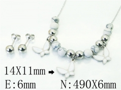 HY Wholesale Jewelry 316L Stainless Steel Earrings Necklace Jewelry Set-HY91S1387HHR