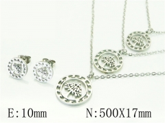 HY Wholesale Jewelry 316L Stainless Steel Earrings Necklace Jewelry Set-HY57S0108MT