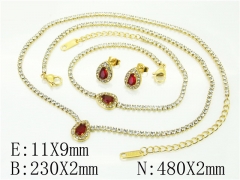 HY Wholesale Jewelry 316L Stainless Steel Earrings Necklace Jewelry Set-HY59S2486I25