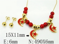 HY Wholesale Jewelry 316L Stainless Steel Earrings Necklace Jewelry Set-HY91S1400HJF