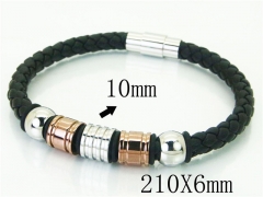 HY Wholesale Bracelets 316L Stainless Steel And Leather Jewelry Bracelets-HY23B0218HLE