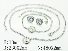 HY Wholesale Jewelry 316L Stainless Steel Earrings Necklace Jewelry Set-HY59S2440IXL