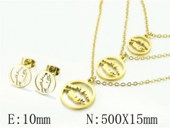 HY Wholesale Jewelry 316L Stainless Steel Earrings Necklace Jewelry Set-HY57S0117NX