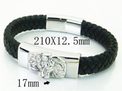HY Wholesale Bracelets 316L Stainless Steel And Leather Jewelry Bracelets-HY23B0227HKW