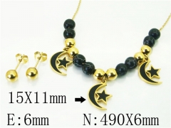 HY Wholesale Jewelry 316L Stainless Steel Earrings Necklace Jewelry Set-HY91S1393HJC