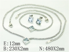 HY Wholesale Jewelry 316L Stainless Steel Earrings Necklace Jewelry Set-HY59S2445IXL