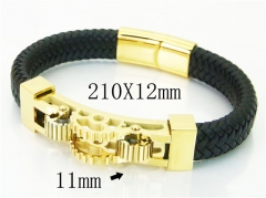 HY Wholesale Bracelets 316L Stainless Steel And Leather Jewelry Bracelets-HY23B0226IPE