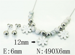 HY Wholesale Jewelry 316L Stainless Steel Earrings Necklace Jewelry Set-HY91S1385HHY