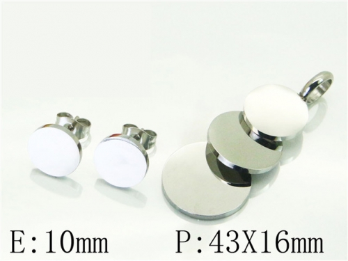 HY Wholesale Jewelry 316L Stainless Steel Earrings Necklace Jewelry Set-HY57S0050OE