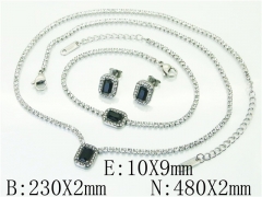 HY Wholesale Jewelry 316L Stainless Steel Earrings Necklace Jewelry Set-HY59S2416IGL