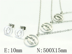 HY Wholesale Jewelry 316L Stainless Steel Earrings Necklace Jewelry Set-HY57S0116MB