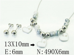 HY Wholesale Jewelry 316L Stainless Steel Earrings Necklace Jewelry Set-HY91S1388HHD