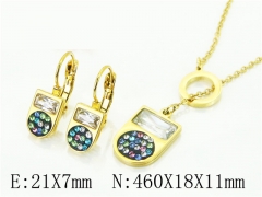 HY Wholesale Jewelry 316L Stainless Steel Earrings Necklace Jewelry Set-HY57S0133HWW