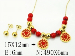 HY Wholesale Jewelry 316L Stainless Steel Earrings Necklace Jewelry Set-HY91S1398HJU