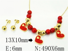 HY Wholesale Jewelry 316L Stainless Steel Earrings Necklace Jewelry Set-HY91S1402HJD