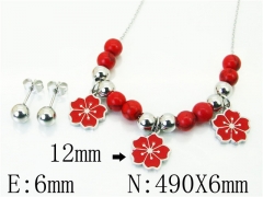 HY Wholesale Jewelry 316L Stainless Steel Earrings Necklace Jewelry Set-HY91S1375HHC