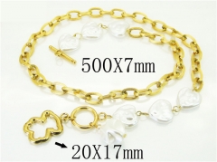 HY Wholesale Necklaces Stainless Steel 316L Jewelry Necklaces-HY21N0169HOB