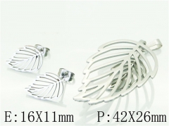 HY Wholesale Jewelry 316L Stainless Steel Earrings Necklace Jewelry Set-HY57S0040LC