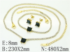 HY Wholesale Jewelry 316L Stainless Steel Earrings Necklace Jewelry Set-HY59S2468I25