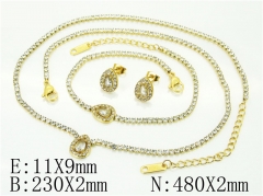 HY Wholesale Jewelry 316L Stainless Steel Earrings Necklace Jewelry Set-HY59S2483II5