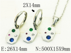 HY Wholesale Jewelry 316L Stainless Steel Earrings Necklace Jewelry Set-HY06S1104HIC