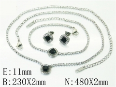 HY Wholesale Jewelry 316L Stainless Steel Earrings Necklace Jewelry Set-HY59S2408IQL