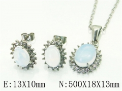 HY Wholesale Jewelry 316L Stainless Steel Earrings Necklace Jewelry Set-HY06S1110IRR