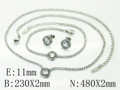HY Wholesale Jewelry 316L Stainless Steel Earrings Necklace Jewelry Set-HY59S2407IAL