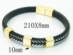 HY Wholesale Bracelets 316L Stainless Steel And Leather Jewelry Bracelets-HY23B0234HOE