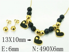 HY Wholesale Jewelry 316L Stainless Steel Earrings Necklace Jewelry Set-HY91S1395HJX