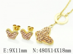 HY Wholesale Jewelry 316L Stainless Steel Earrings Necklace Jewelry Set-HY57S0093PLF