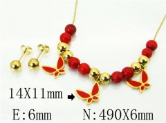 HY Wholesale Jewelry 316L Stainless Steel Earrings Necklace Jewelry Set-HY91S1401HJD