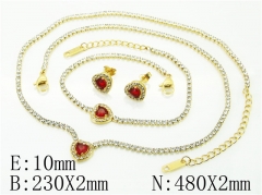 HY Wholesale Jewelry 316L Stainless Steel Earrings Necklace Jewelry Set-HY59S2430I25