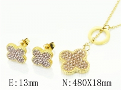 HY Wholesale Jewelry 316L Stainless Steel Earrings Necklace Jewelry Set-HY57S0089PLS