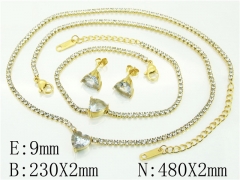 HY Wholesale Jewelry 316L Stainless Steel Earrings Necklace Jewelry Set-HY59S2435IIL