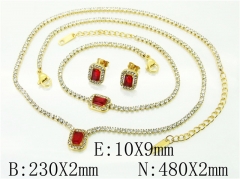 HY Wholesale Jewelry 316L Stainless Steel Earrings Necklace Jewelry Set-HY59S2422I2L