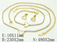 HY Wholesale Jewelry 316L Stainless Steel Earrings Necklace Jewelry Set-HY59S2452IIL