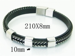 HY Wholesale Bracelets 316L Stainless Steel And Leather Jewelry Bracelets-HY23B0233HMS