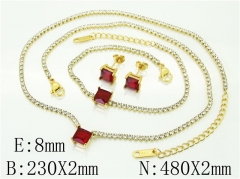 HY Wholesale Jewelry 316L Stainless Steel Earrings Necklace Jewelry Set-HY59S2470I2L