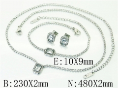 HY Wholesale Jewelry 316L Stainless Steel Earrings Necklace Jewelry Set-HY59S2415IVL