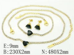 HY Wholesale Jewelry 316L Stainless Steel Earrings Necklace Jewelry Set-HY59S2436I25
